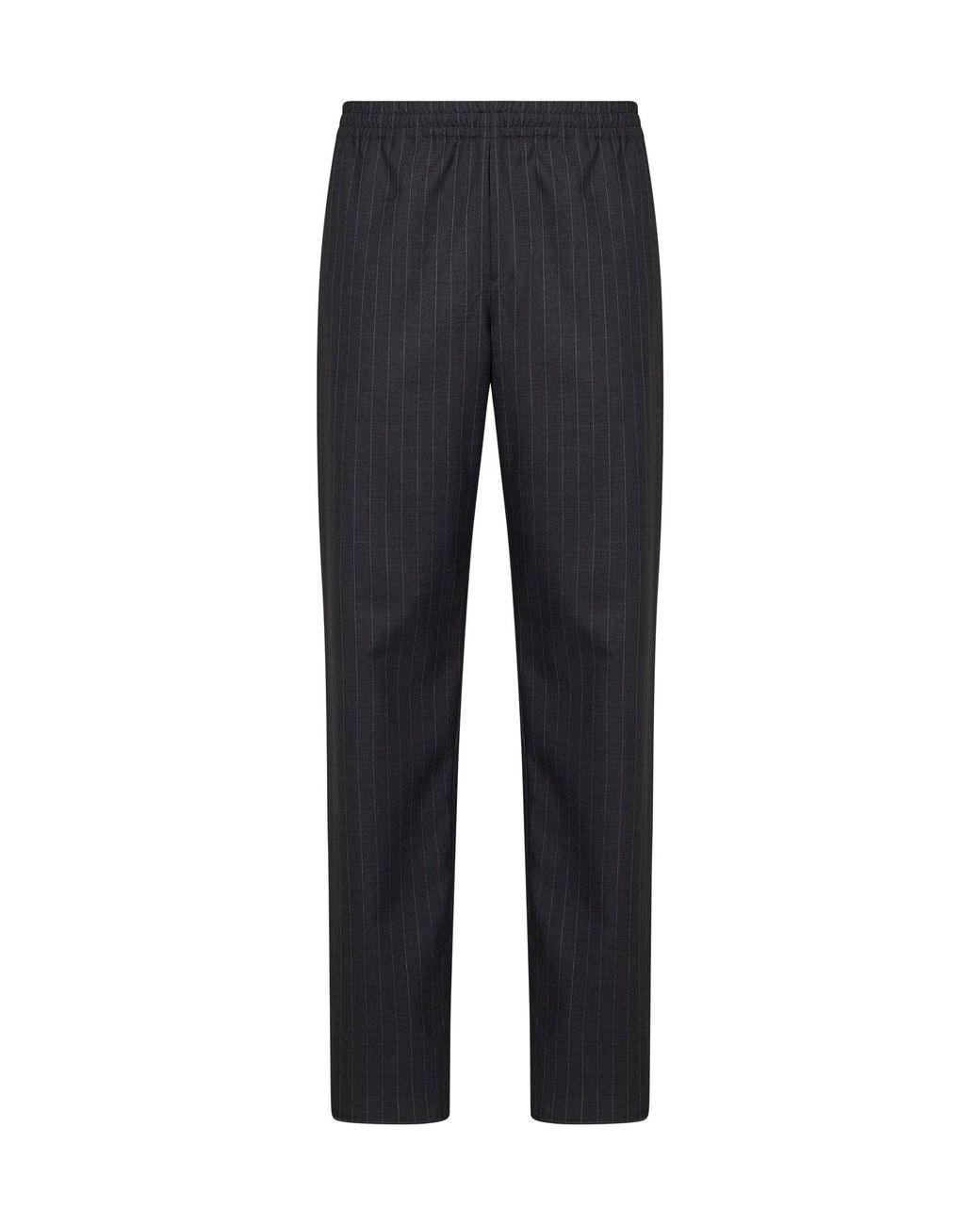 Burberry Blue Iron Pinstriped Wool Track Trousers for men