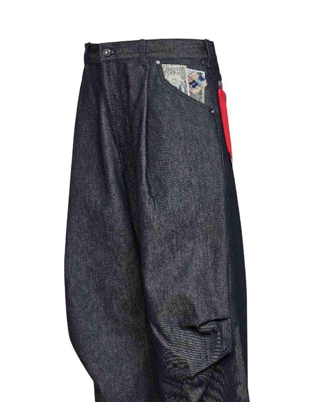 PDF Blue Cotton Denim Fat Angelo 500,000 Lire Jeans for men