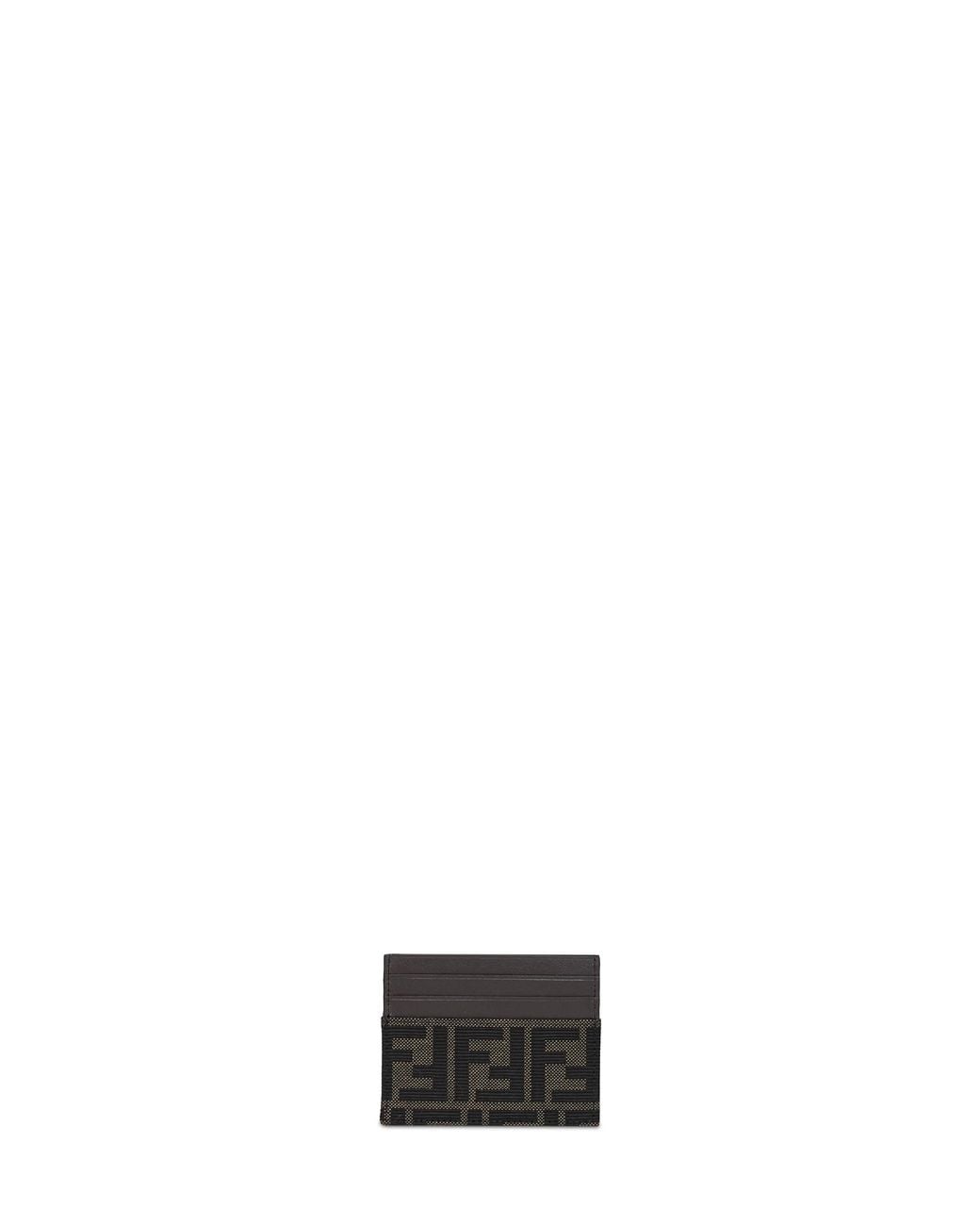 Fendi White Tobacco Ff Jacquard Card Holder for men