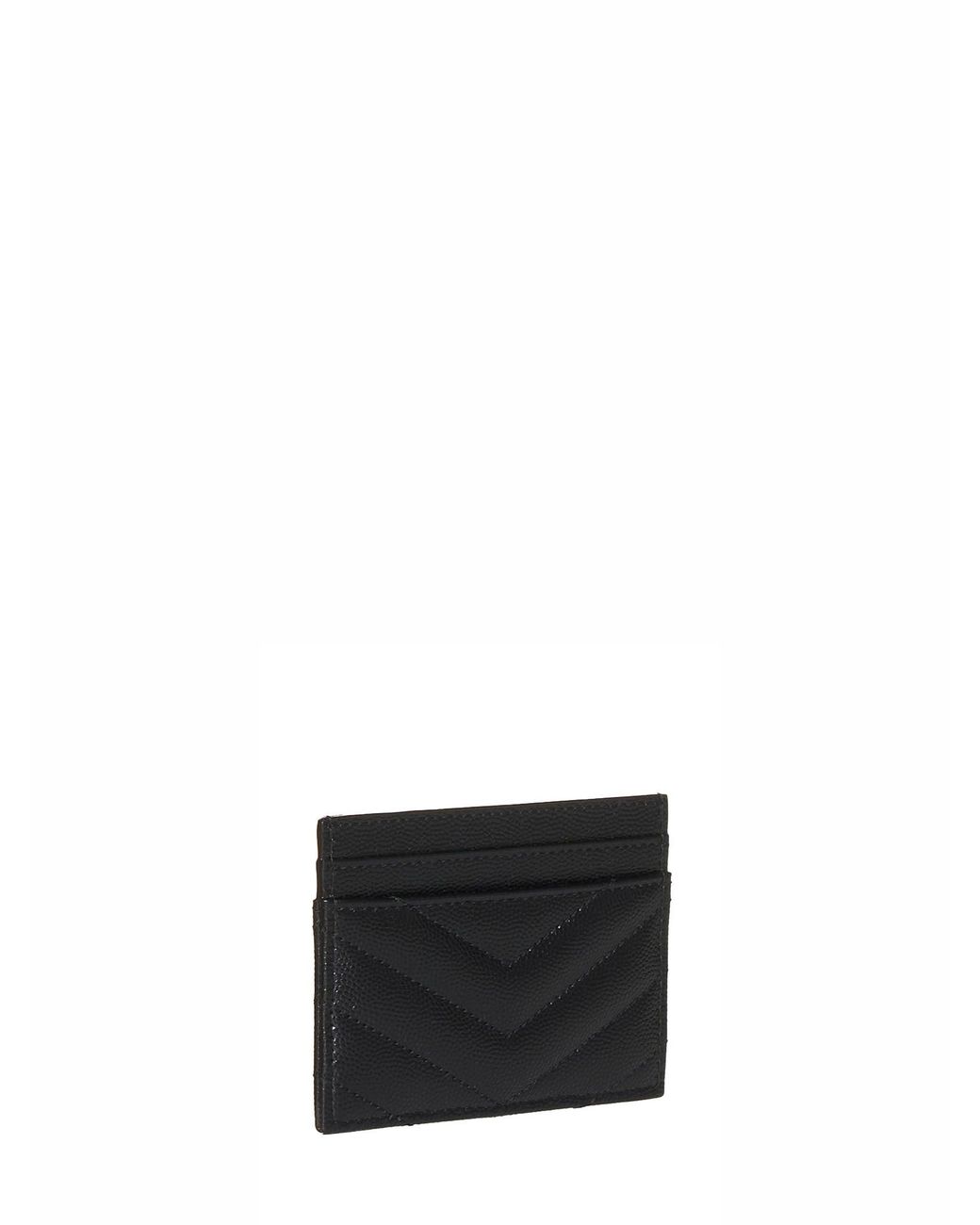 Saint Laurent White "Cassandre Matelassã" Mini Cardholder