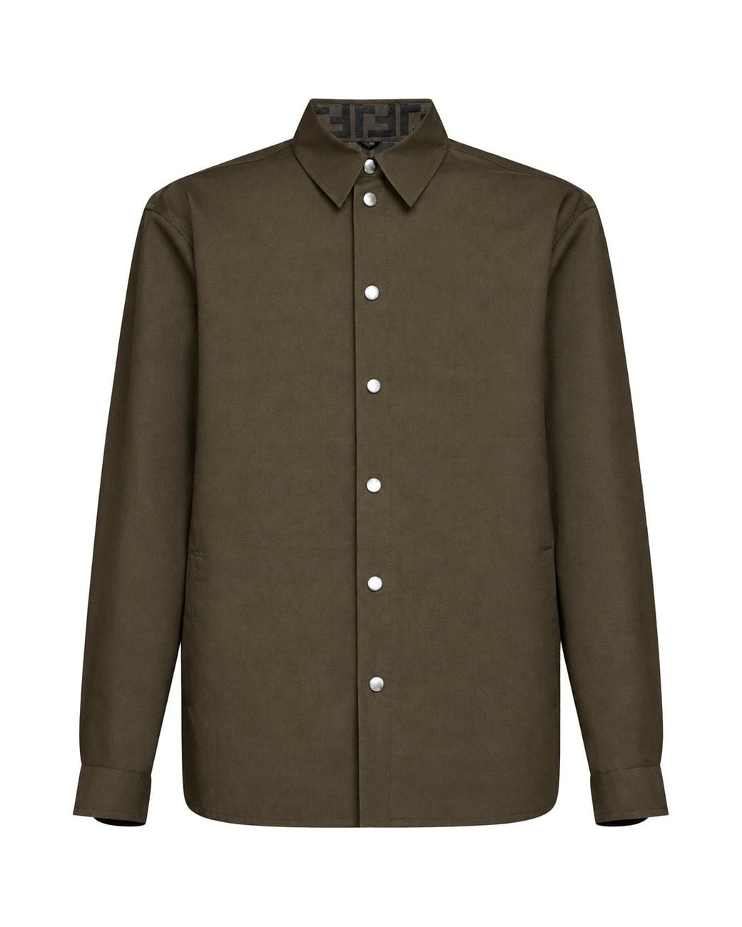 Fendi Green Mackintosh Fabric Overshirt for men