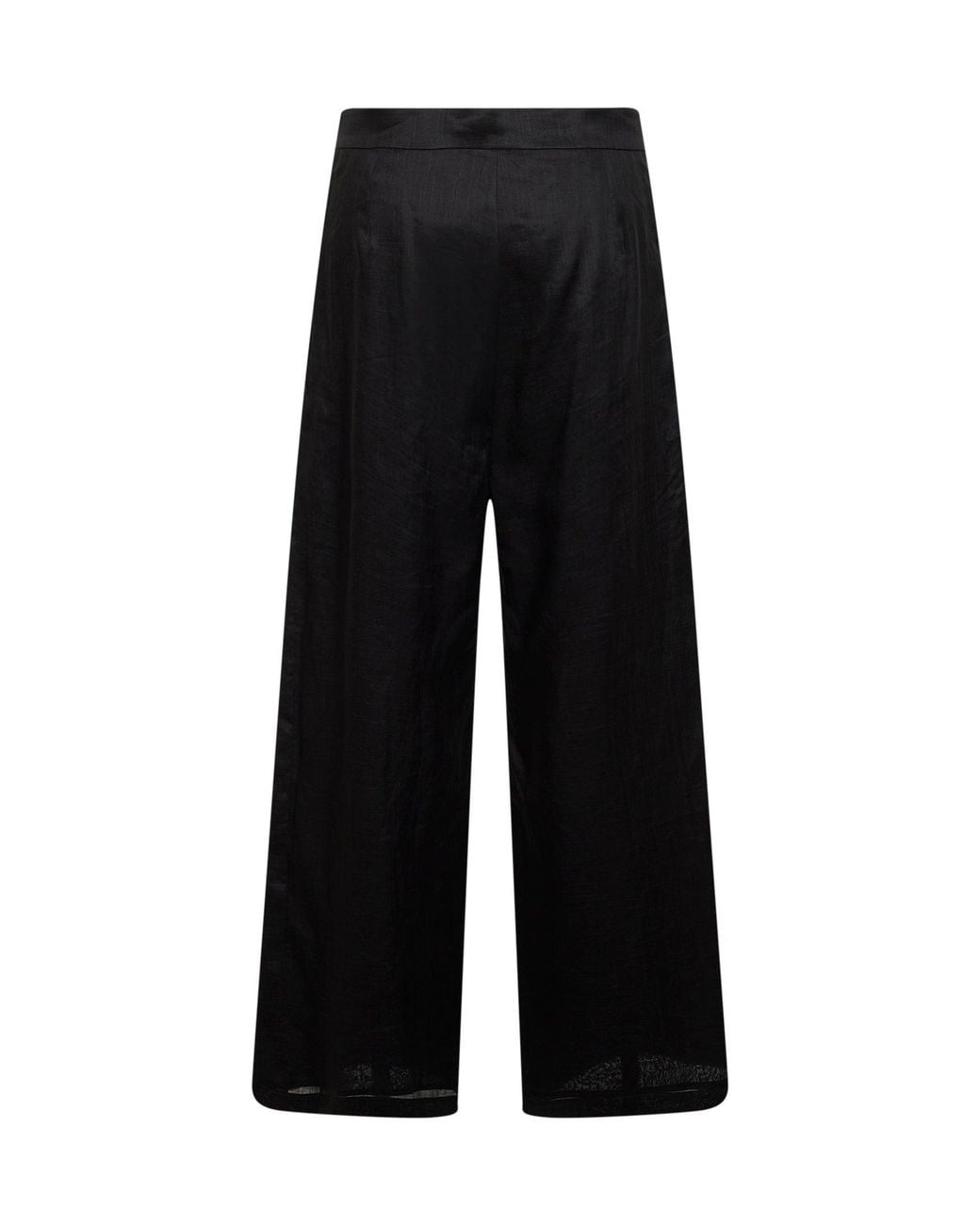 Max Mara Black Washed Ramie Canvas Msttartufo Cropped Trousers
