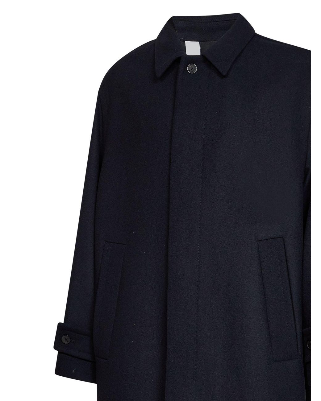 Hevò Blue Wool-Blend Baia Del Monaco Long Trench Coat for men
