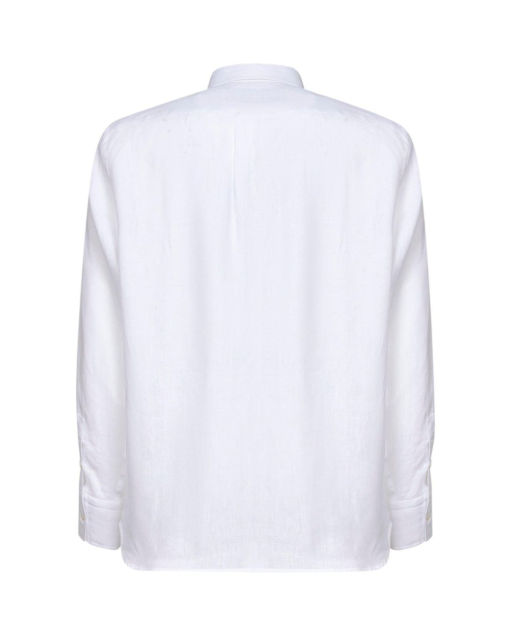 D 40 White Linen Polo-Like Shirt for men