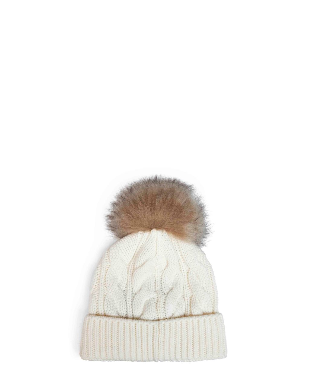 Moncler White Cable-Knit Wool And Cashmere Blend Pom-Pom Beanie