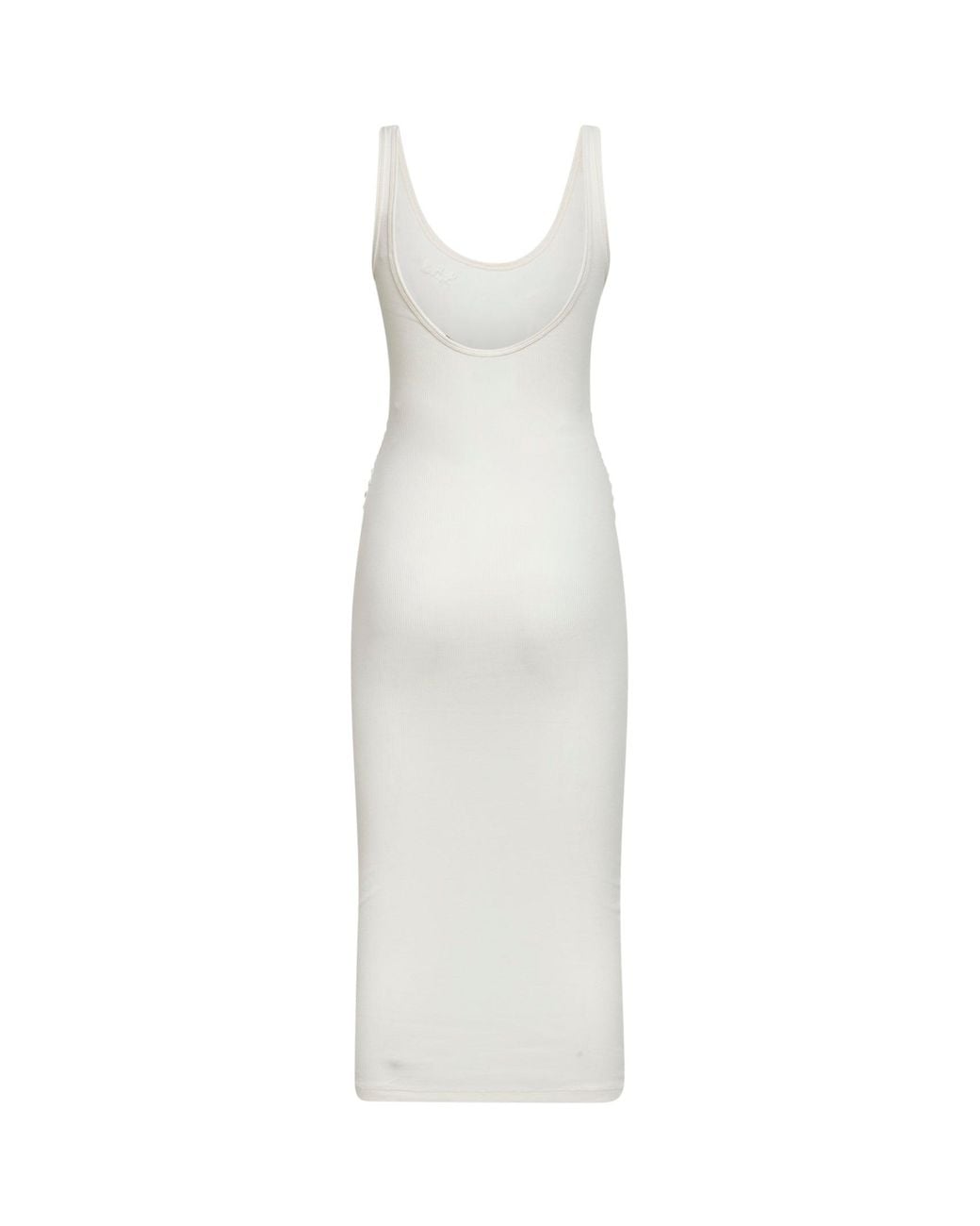 Mc2 Saint Barth White Ribbed Jersey Jennifer Midi Tank Dress