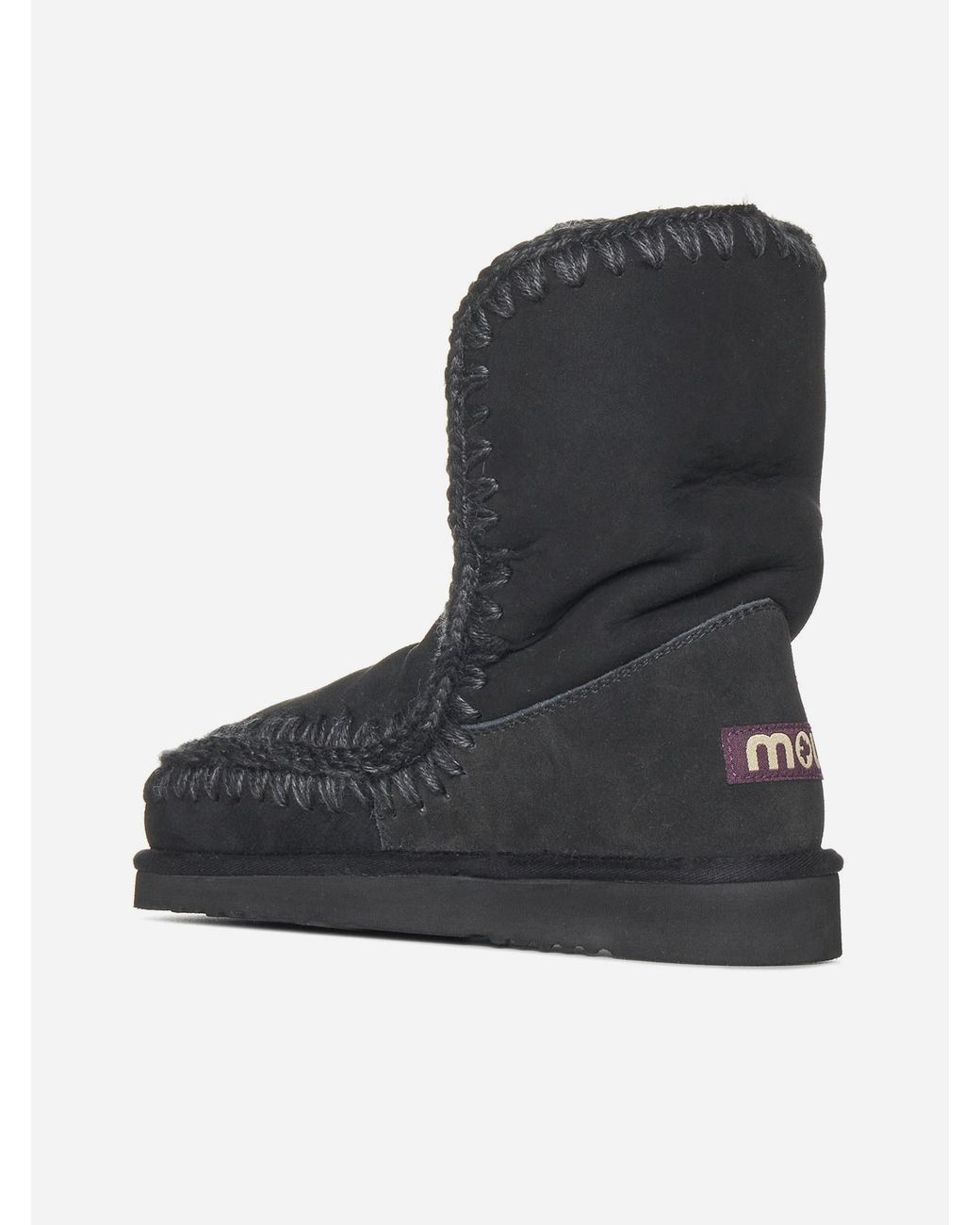 Mou Eskimo Suede And Shearling Ankle Boots in Black | Lyst