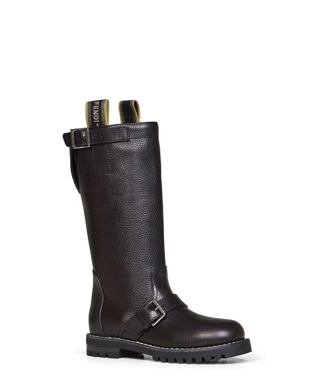 Fendi Black Commando Biker Boots