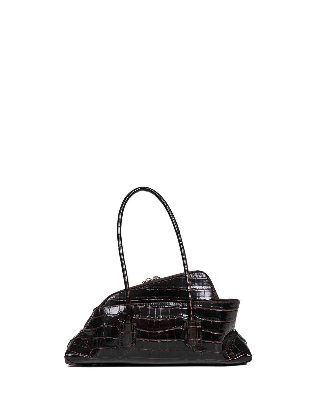 The Attico Black Coffee "La Passeggiata Small" Top Handle Bag