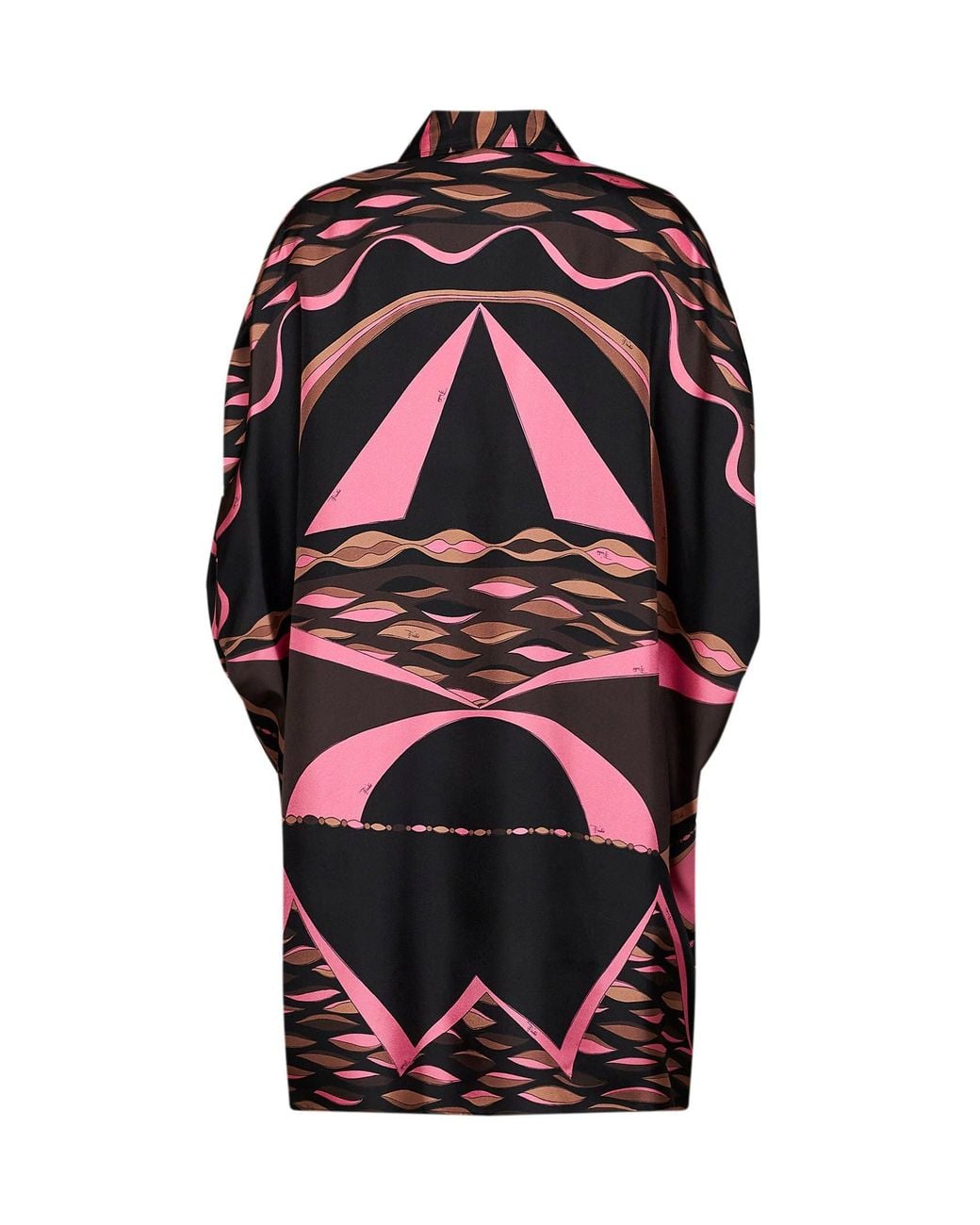 Emilio Pucci Red And Coral Dune-Print Silk Twill Mini Caftan Dress