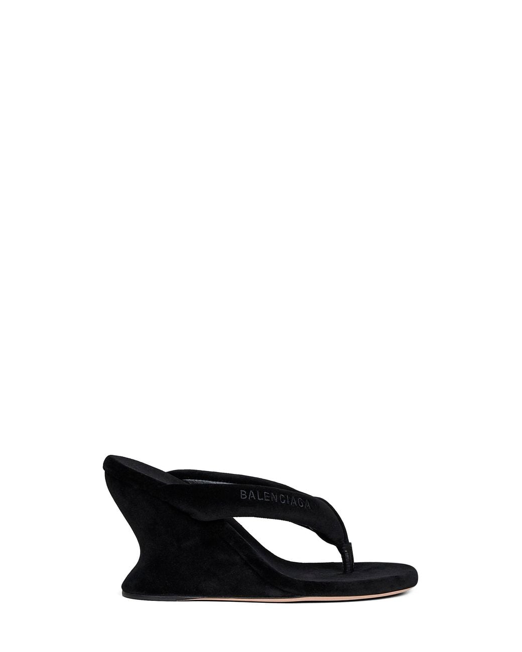 Balenciaga Black Gaeta 90Mm Wedge Thong Sandals