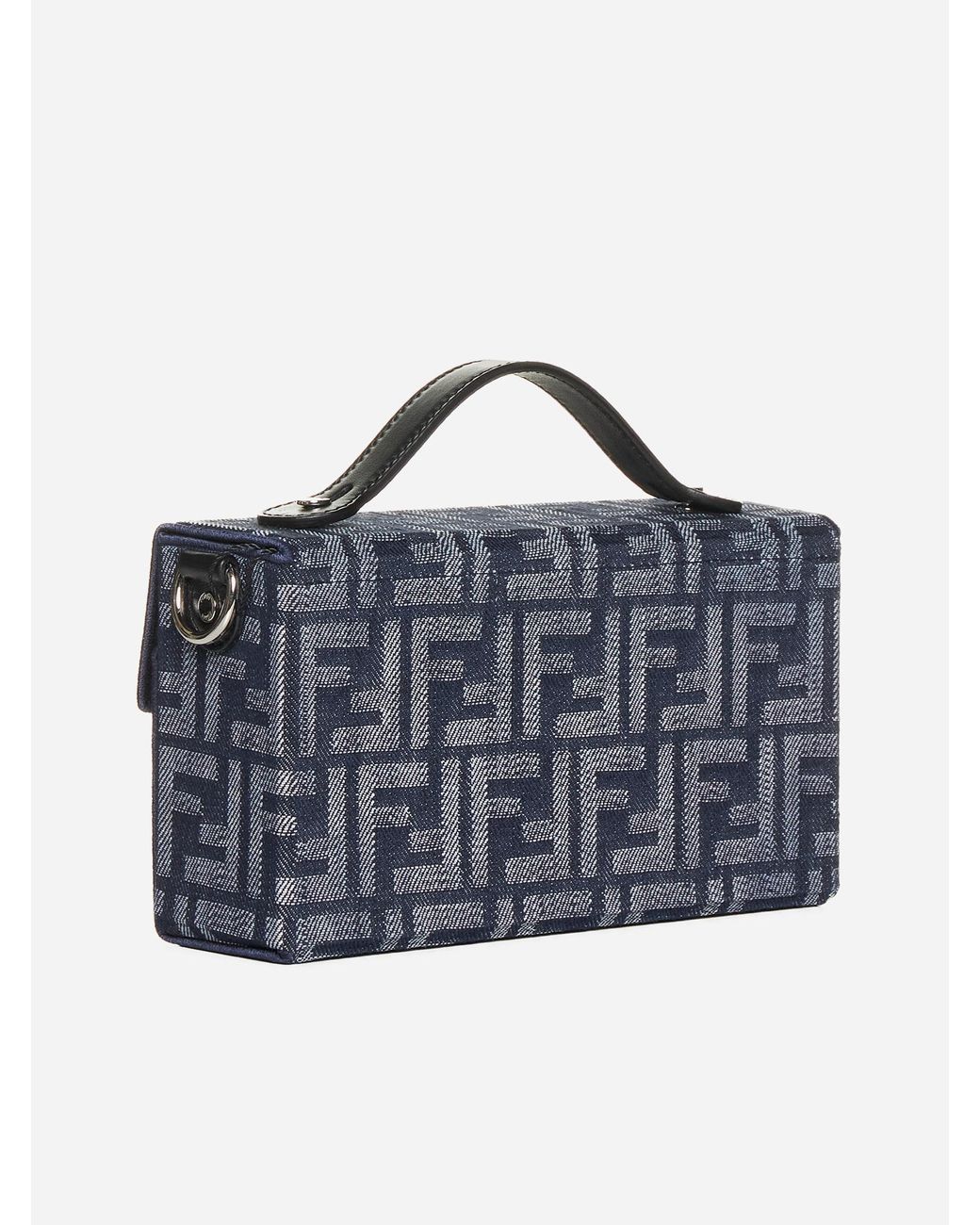 Fendi Baguette Soft Trunk Ff Fabric Bag in Blue for Men | Lyst