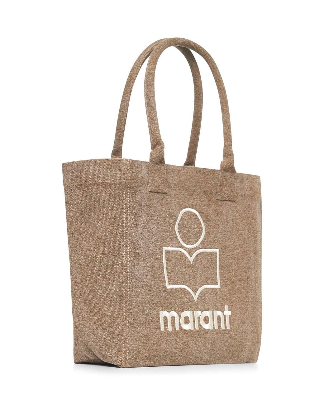 Isabel Marant White Dark Khaki Small Yenky Tote Bag