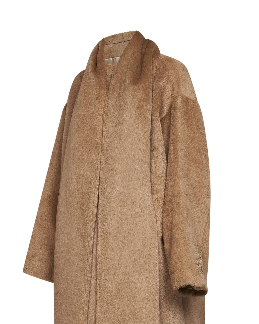 Dolce & Gabbana Brown Dark Alpaca And Virgin Wool Scarf Coat