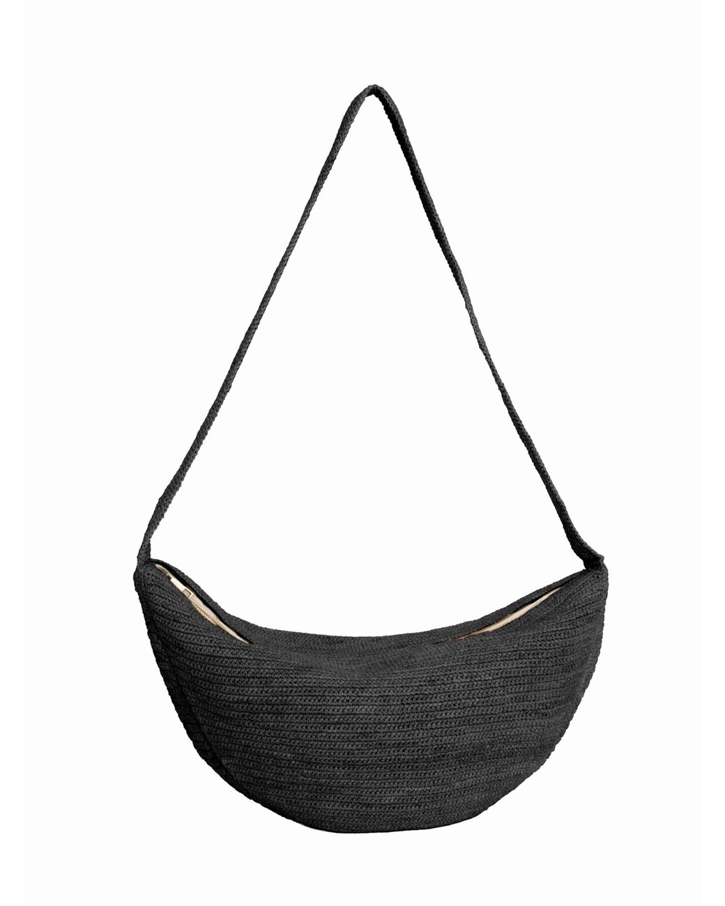 IBELIV Black Luna Croissant Crossbody Bag