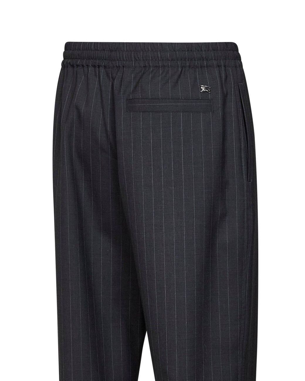 Burberry Blue Iron Pinstriped Wool Track Trousers for men