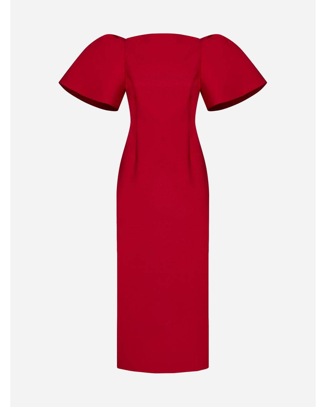 Solace London Lora Midi Dress in Red | Lyst