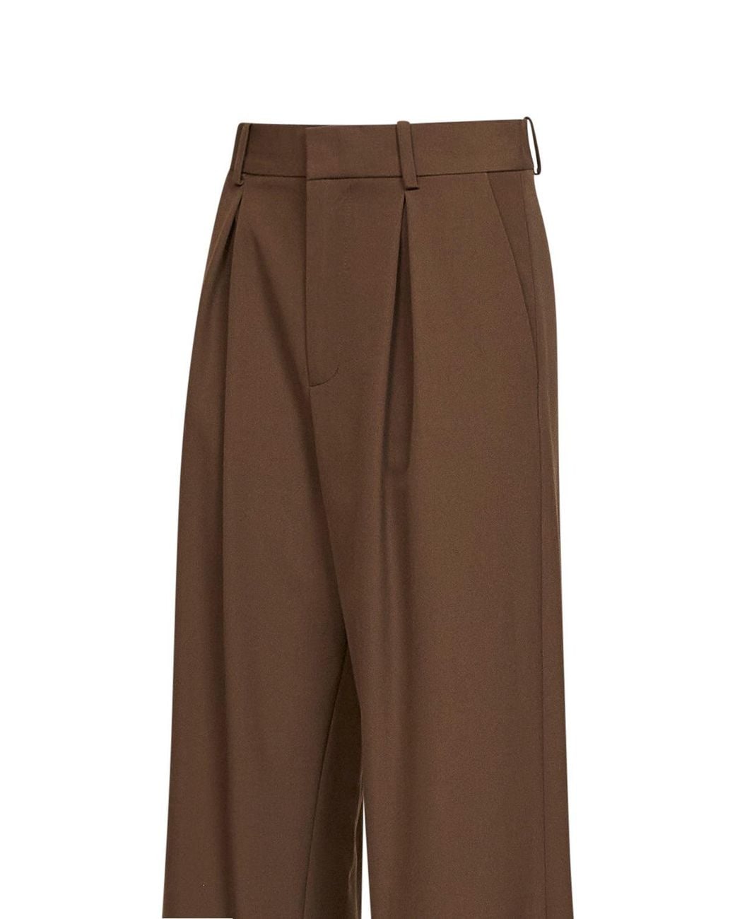 MM6 by Maison Margiela Brown Camel Wool Blend Pleated Trousers