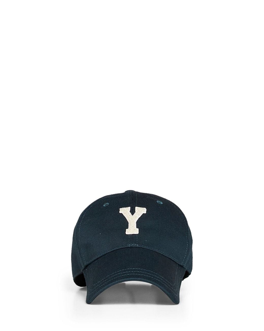Saint Laurent Blue Gabardine College-Style Y Letterman Baseball Cap for men