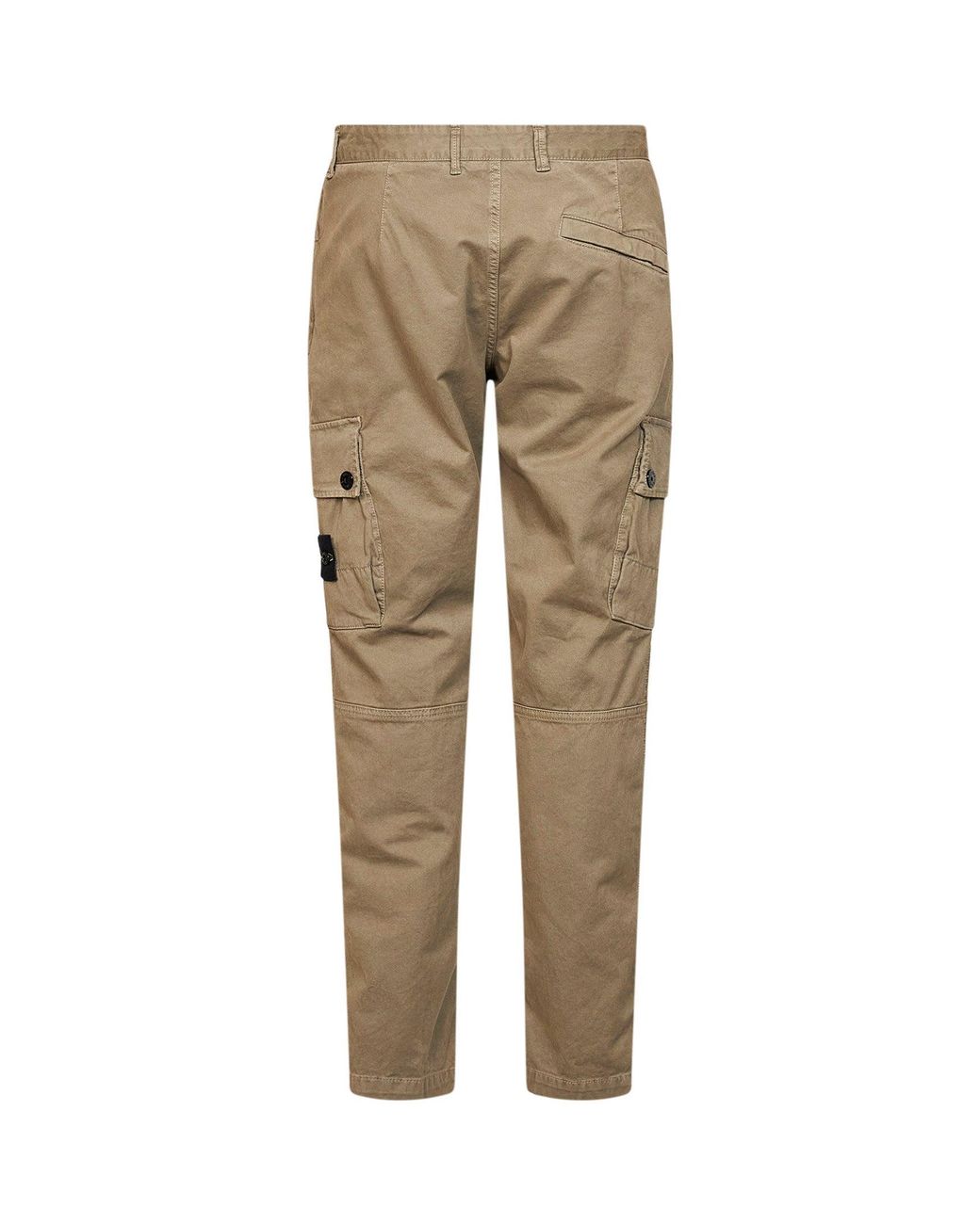 Stone Island Natural Military Organic Stretch Broken Twill Cargo Trousers for men