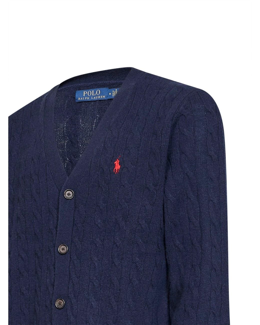 Polo Ralph Lauren Blue Hunter Cable-Knit Wool And Cashmere Cardigan for men