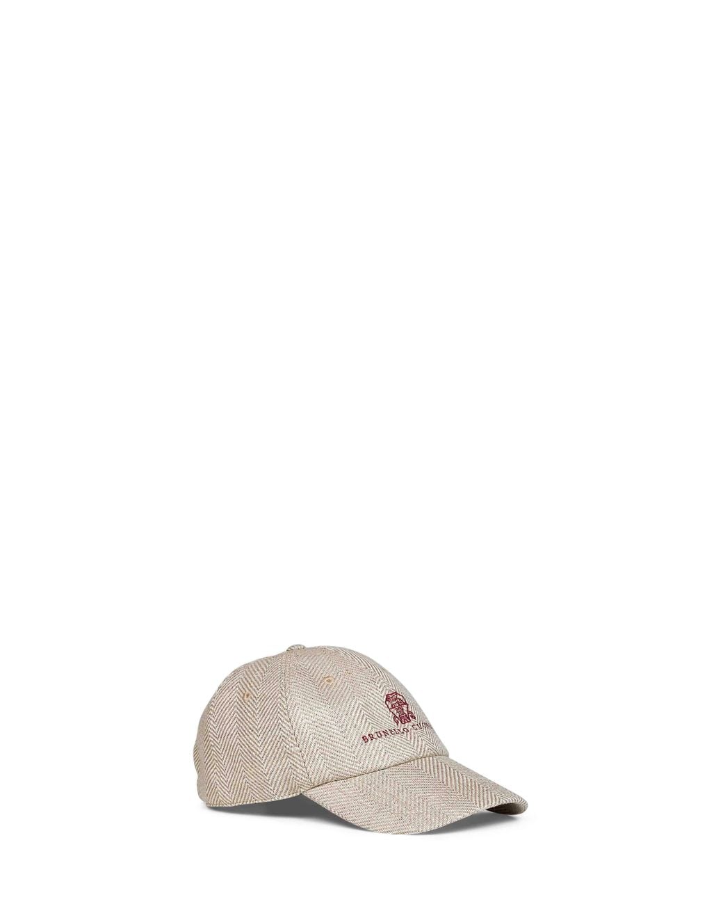 Brunello Cucinelli Multicolor Marble Chevron Baseball Cap for men
