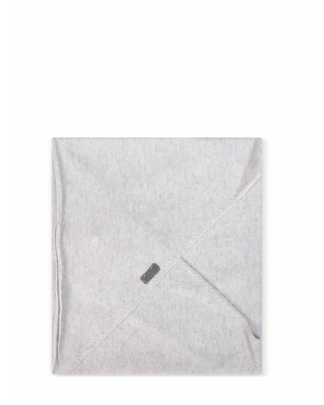 Brunello Cucinelli White Pearl Cashmere Scarf With Monili