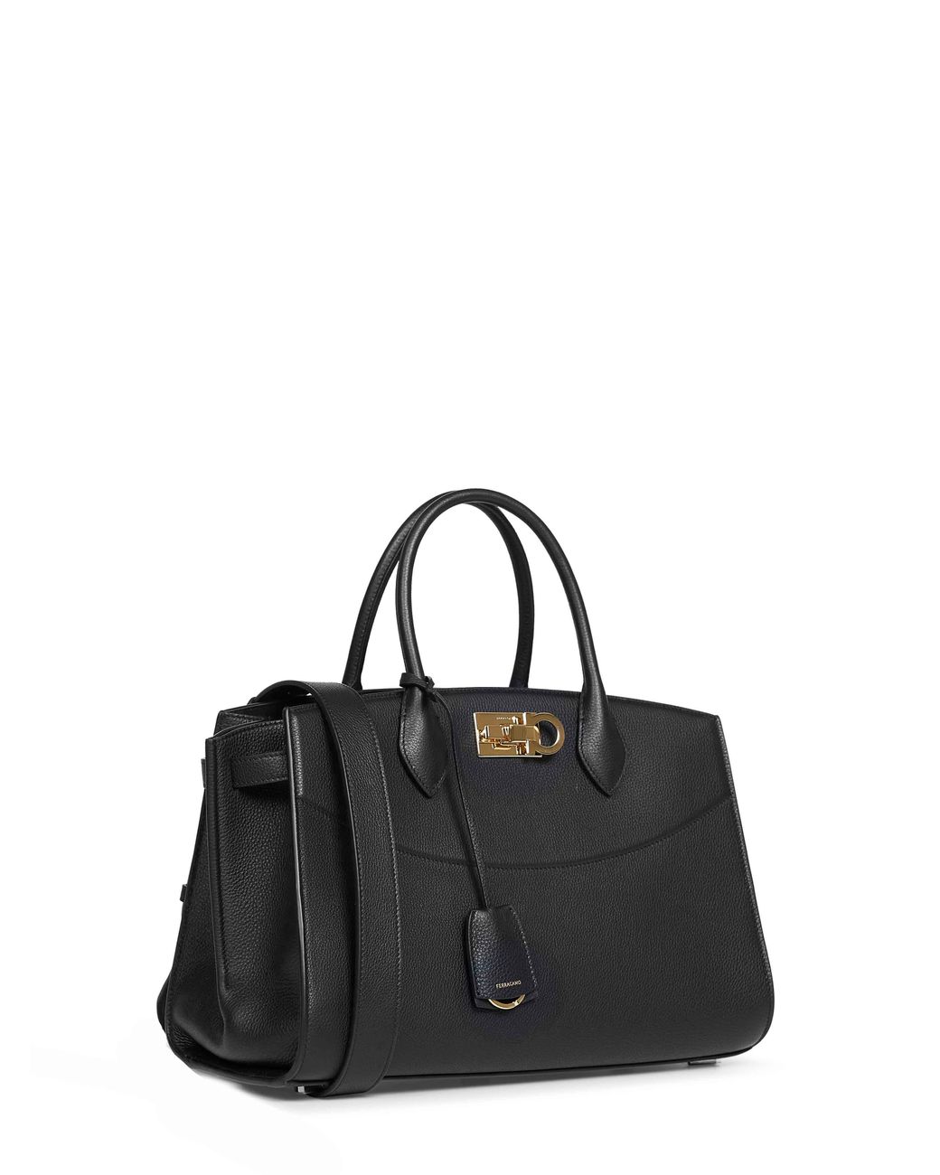 Ferragamo Black New Studio Soft Bag (L) Handbag