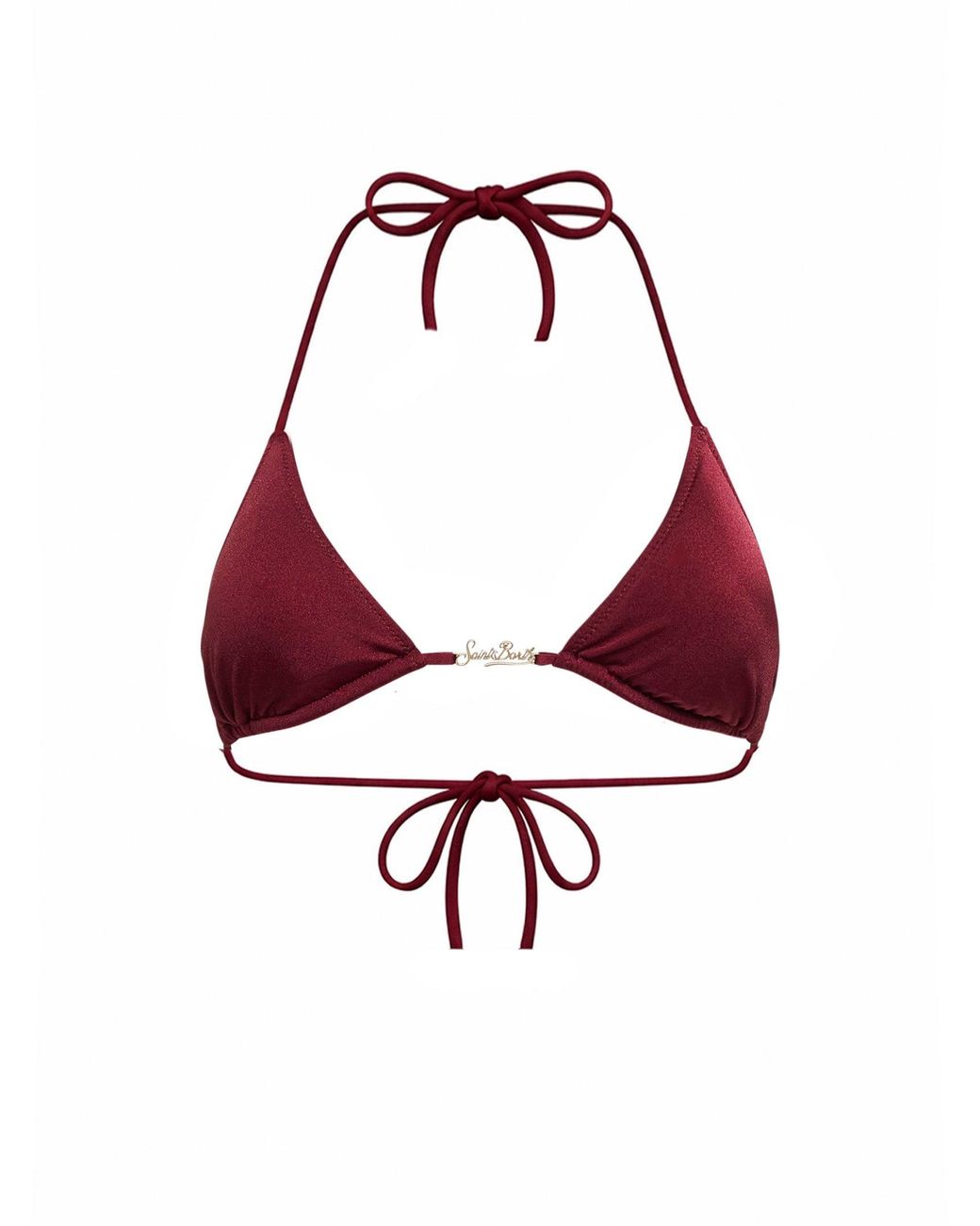 Mc2 Saint Barth Red Triangle Bikini Top Leah Plate Lycra