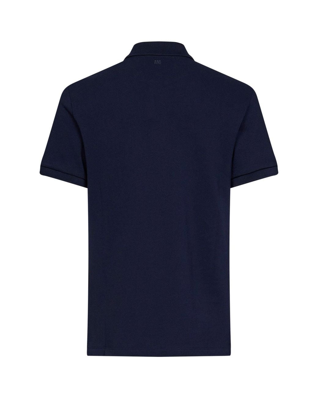 AMI Blue Midnight Cotton Piqué Ami De Cœur Polo Shirt for men