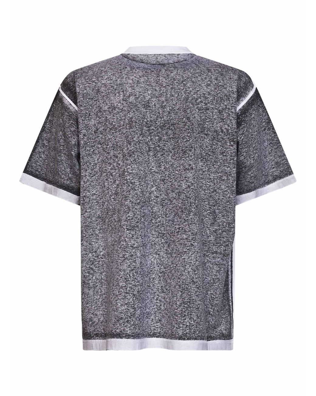 Balenciaga Gray Heathered-Effect Jersey Regular Fit T-Shirt for men