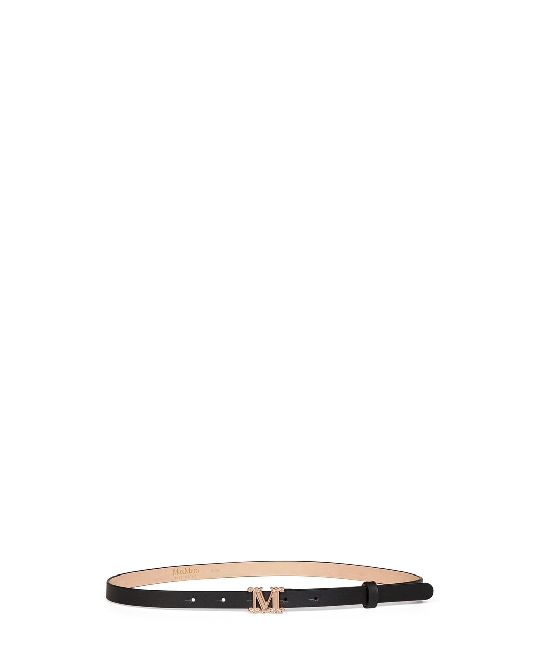Max Mara White Leather Mgraziata Monogram Belt