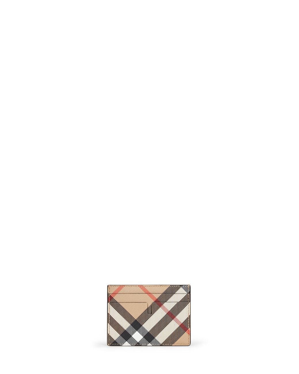 Burberry White Sand Check Credit Card Holder for men
