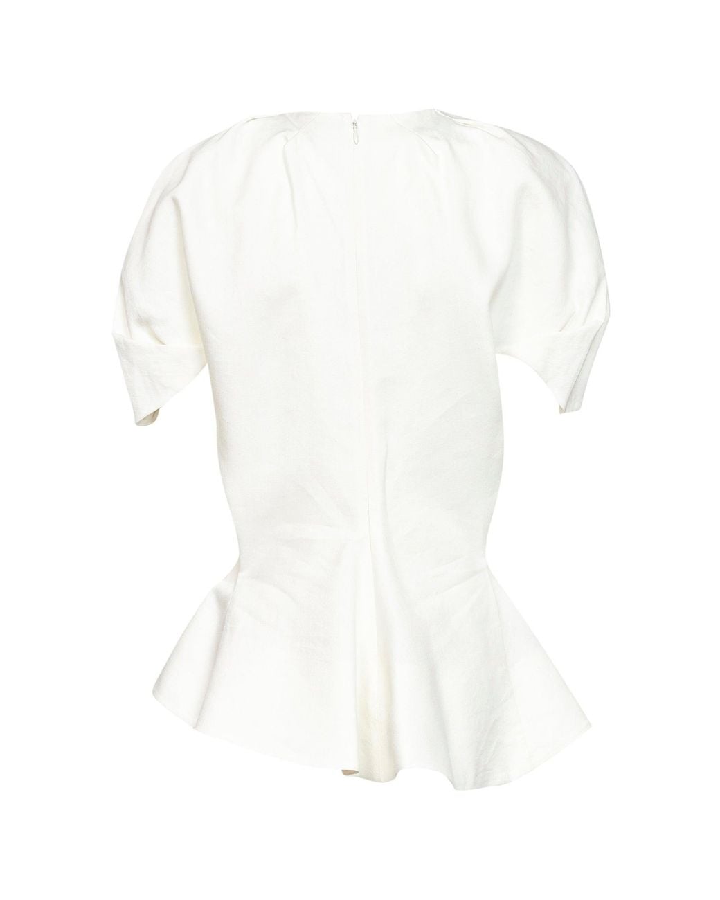 Khaite White Natural Linen And Silk Blend Rumi Asymmetric Top