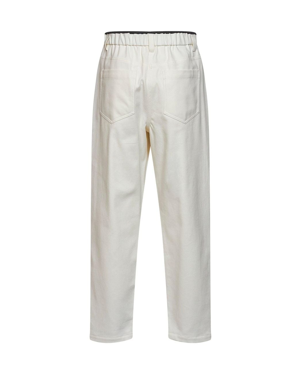 Brunello Cucinelli Gray Off- Stretch Twill Baggy Pull-On Trousers