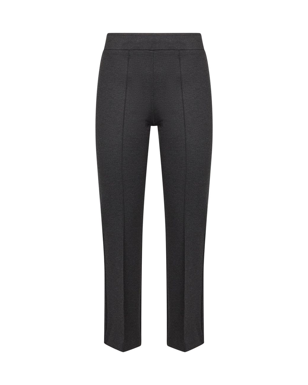 Blanca Vita Black Anthracite Stretch Jersey Pioppo Trumpet Trousers