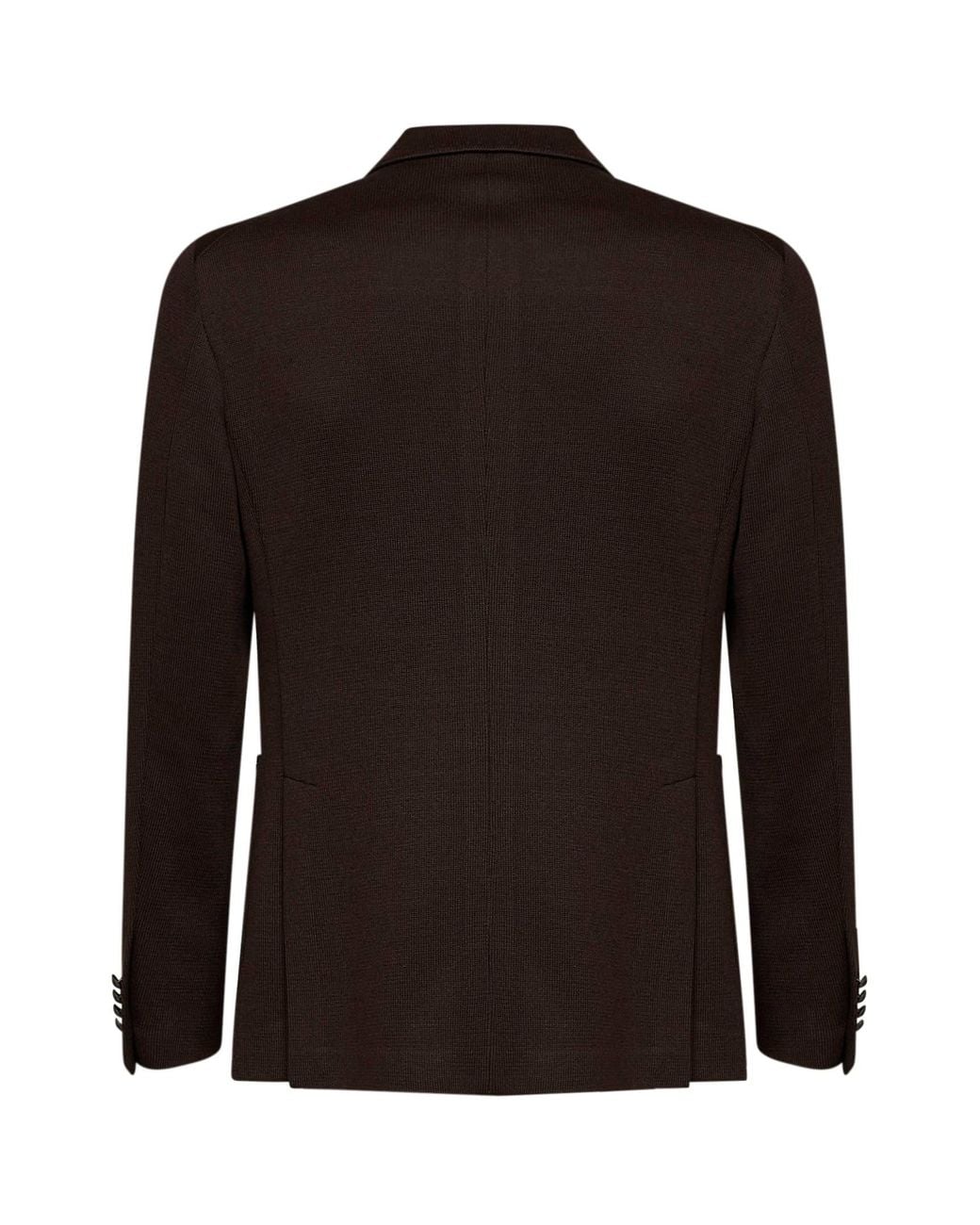 Tagliatore Black Dark Wool-Blend Jersey Montecarlo Double-Breasted Blazer for men