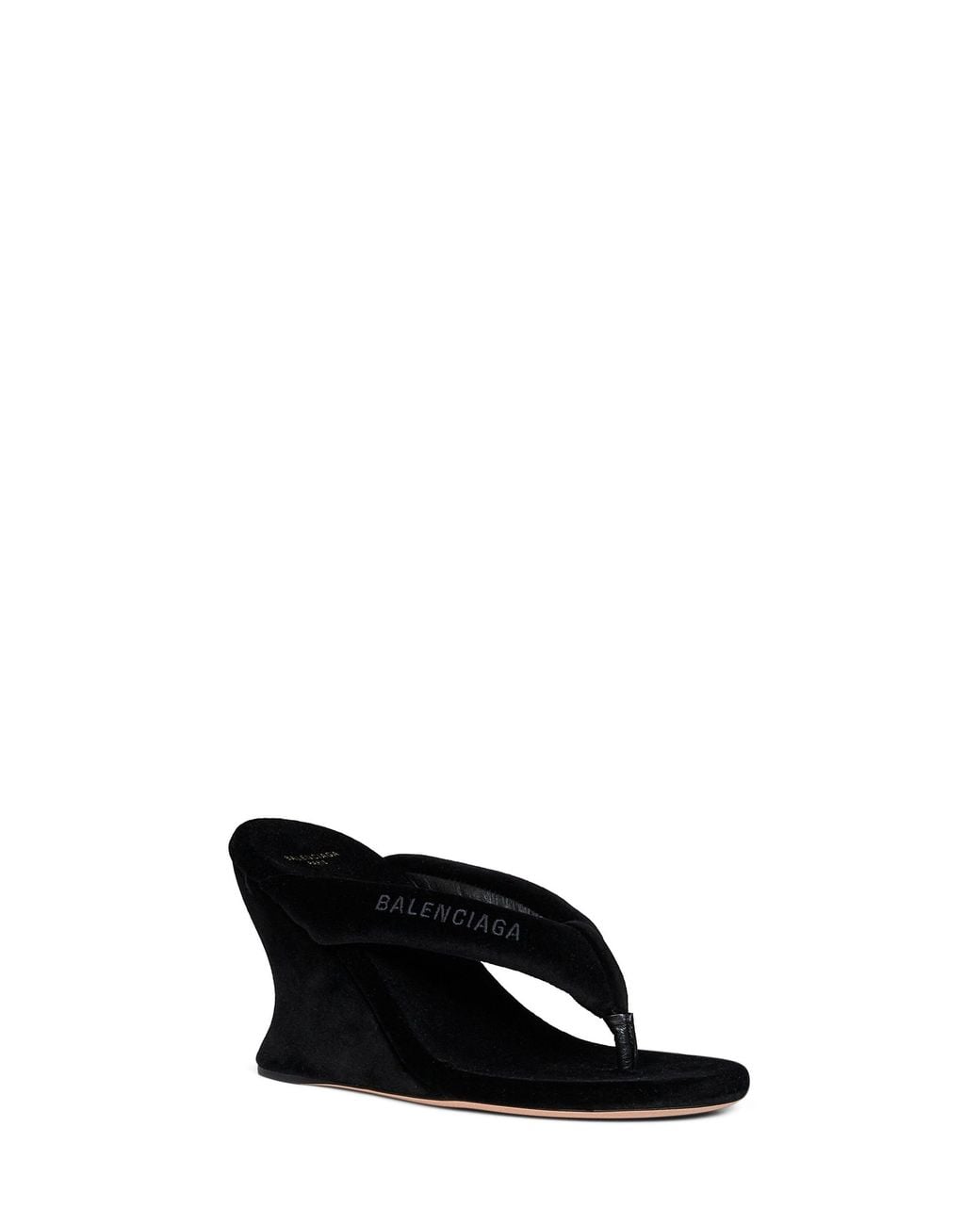 Balenciaga Black Gaeta 90Mm Wedge Thong Sandals