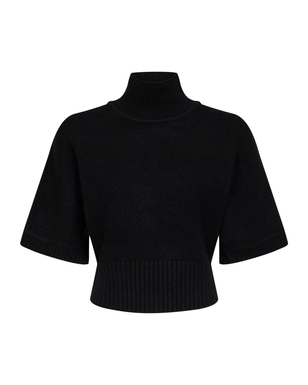 Alaïa Black Cashmere Knit High Neck Sweater