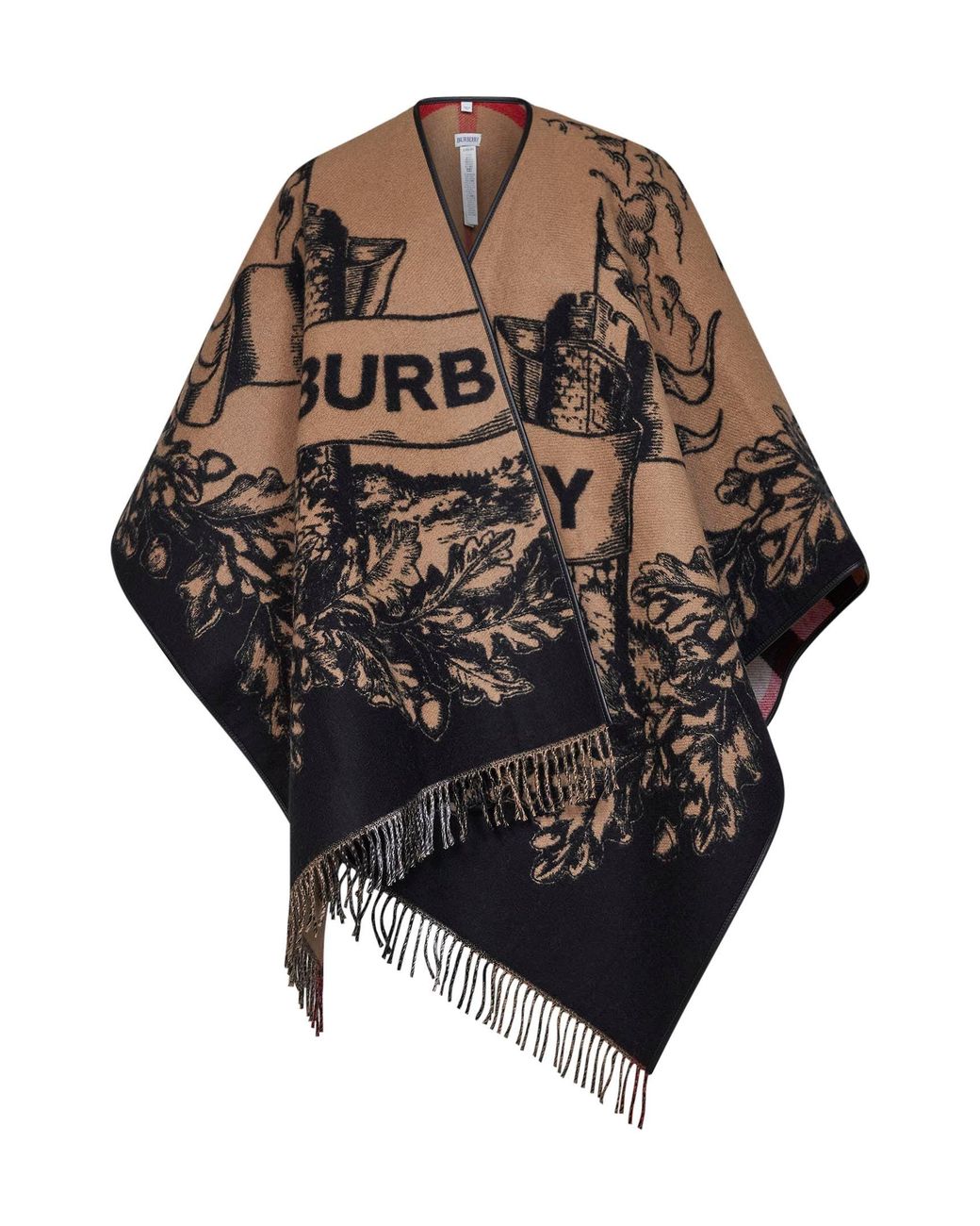 Burberry Black Archive Gallant Knight Wool Cape