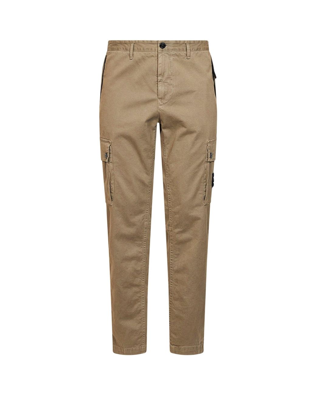 Stone Island Natural Military Organic Stretch Broken Twill Cargo Trousers for men