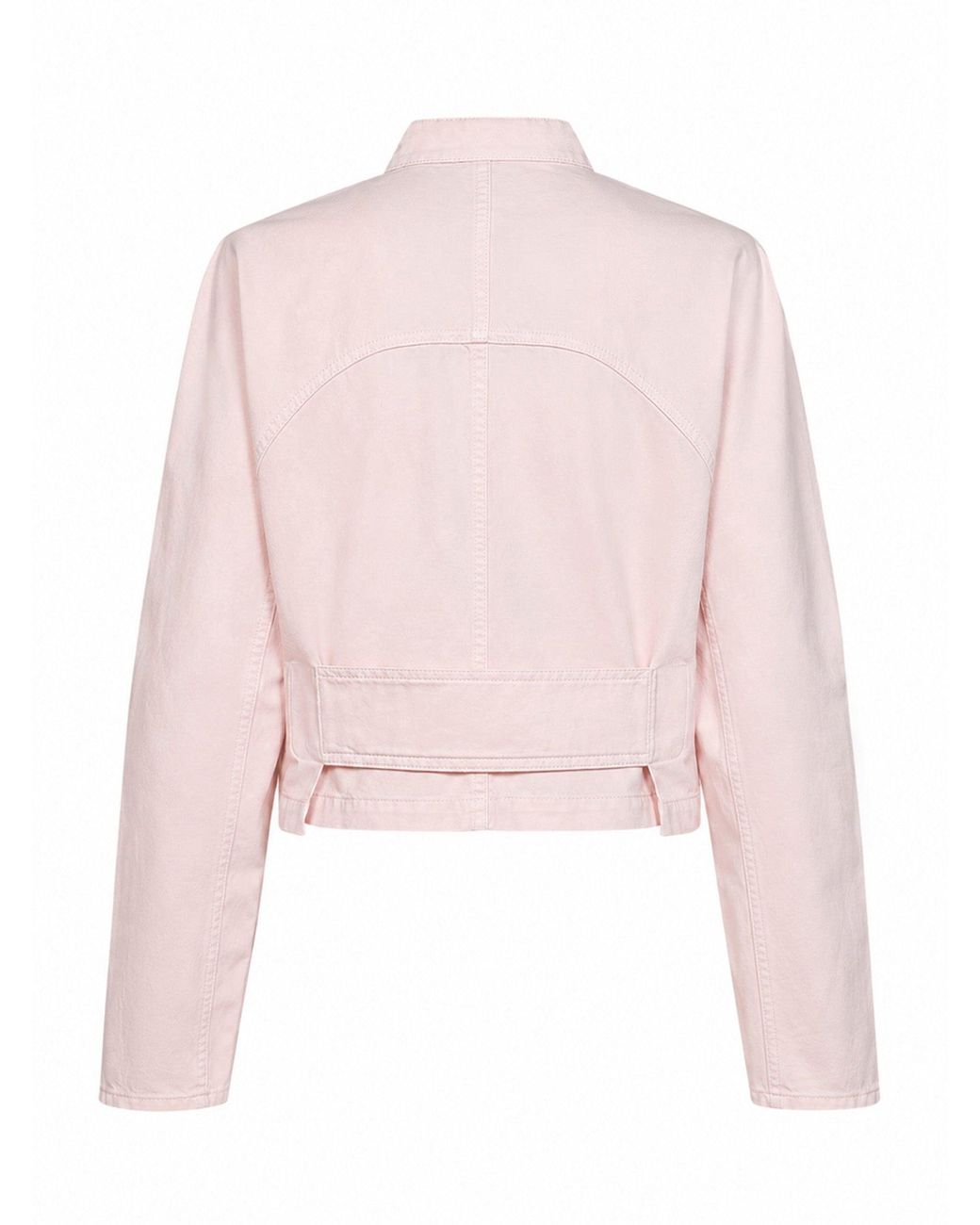 Alaïa Pink Dyed Cotton Denim Rounded Jacket