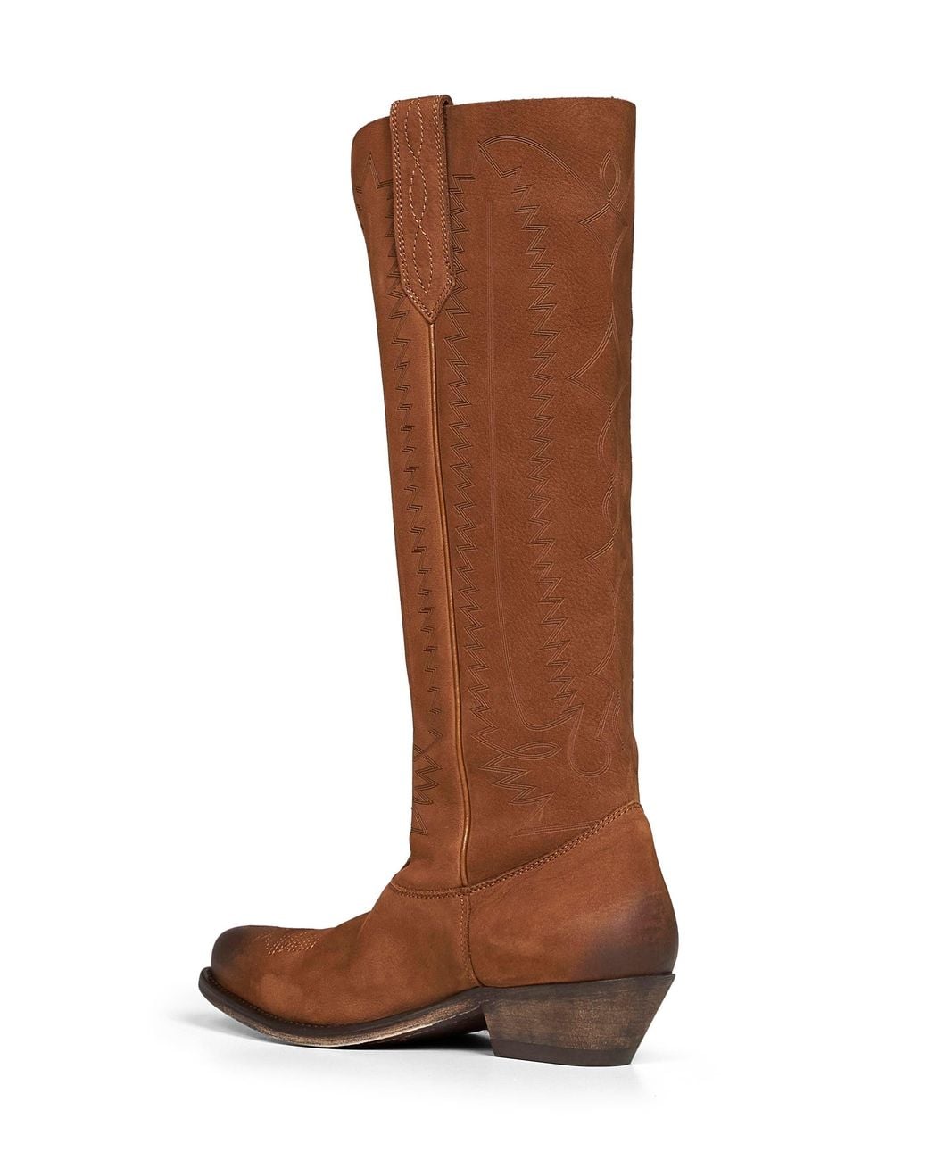 Golden Goose Deluxe Brand Brown Leather Wish Star Western Boots