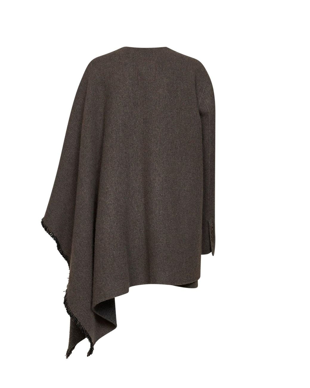 Uma Wang Gray Wool-Blend No Cnnot Asymmetric Short Coat