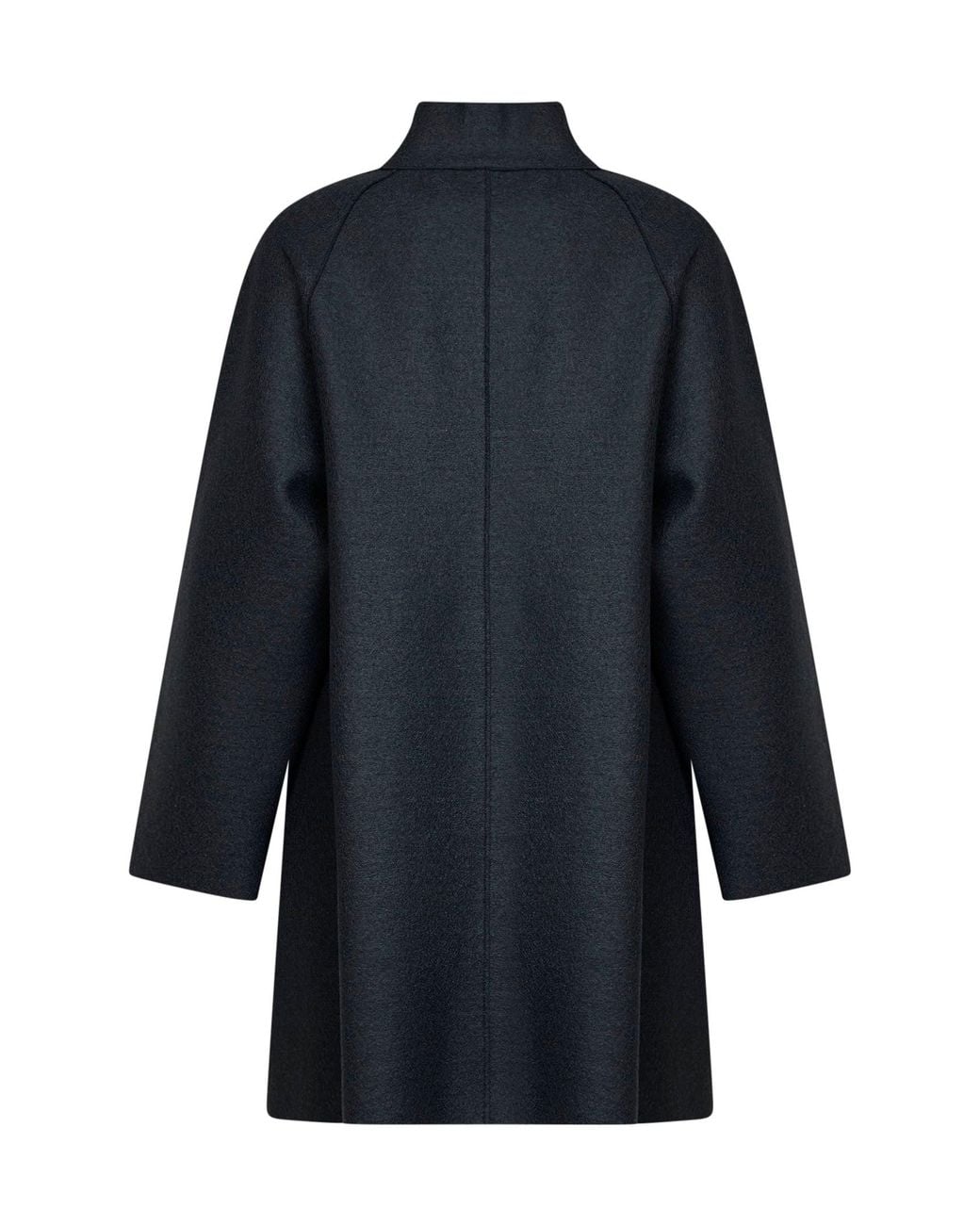 Harris Wharf London Blue Dark Felted Wool Raglan Cape