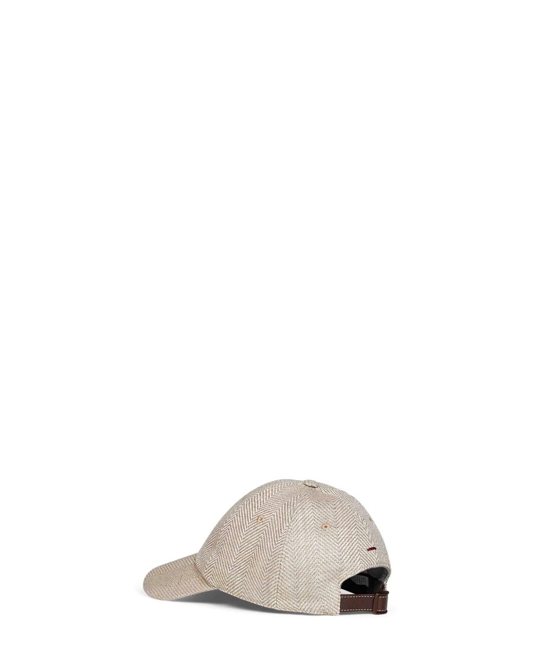 Brunello Cucinelli Multicolor Marble Chevron Baseball Cap for men