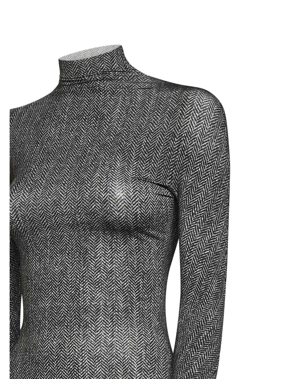 Maison Margiela Gray Dark Chevron Technical Jersey Seamless Bodysuit