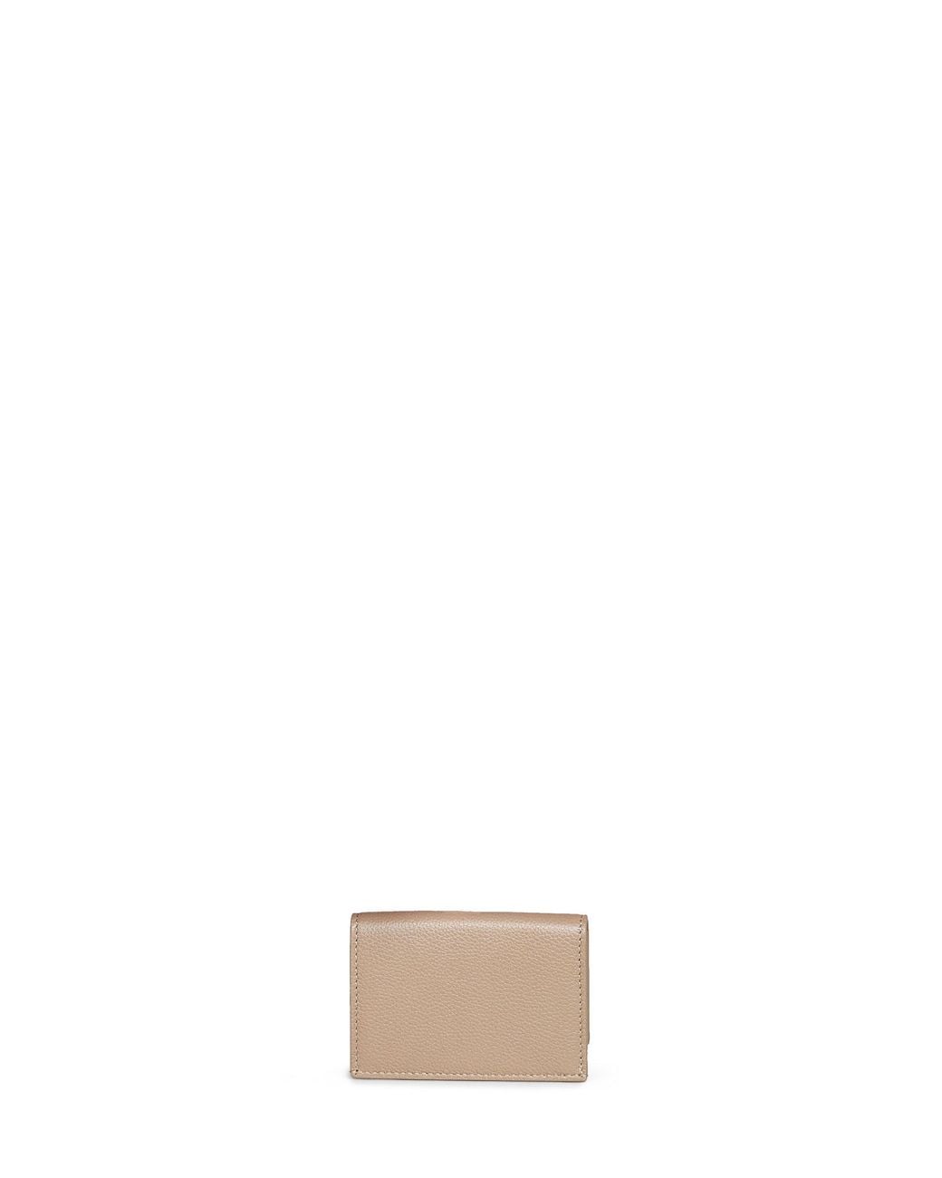Fendi White Dove Full-Grain Leather Ff Credit Card Holder