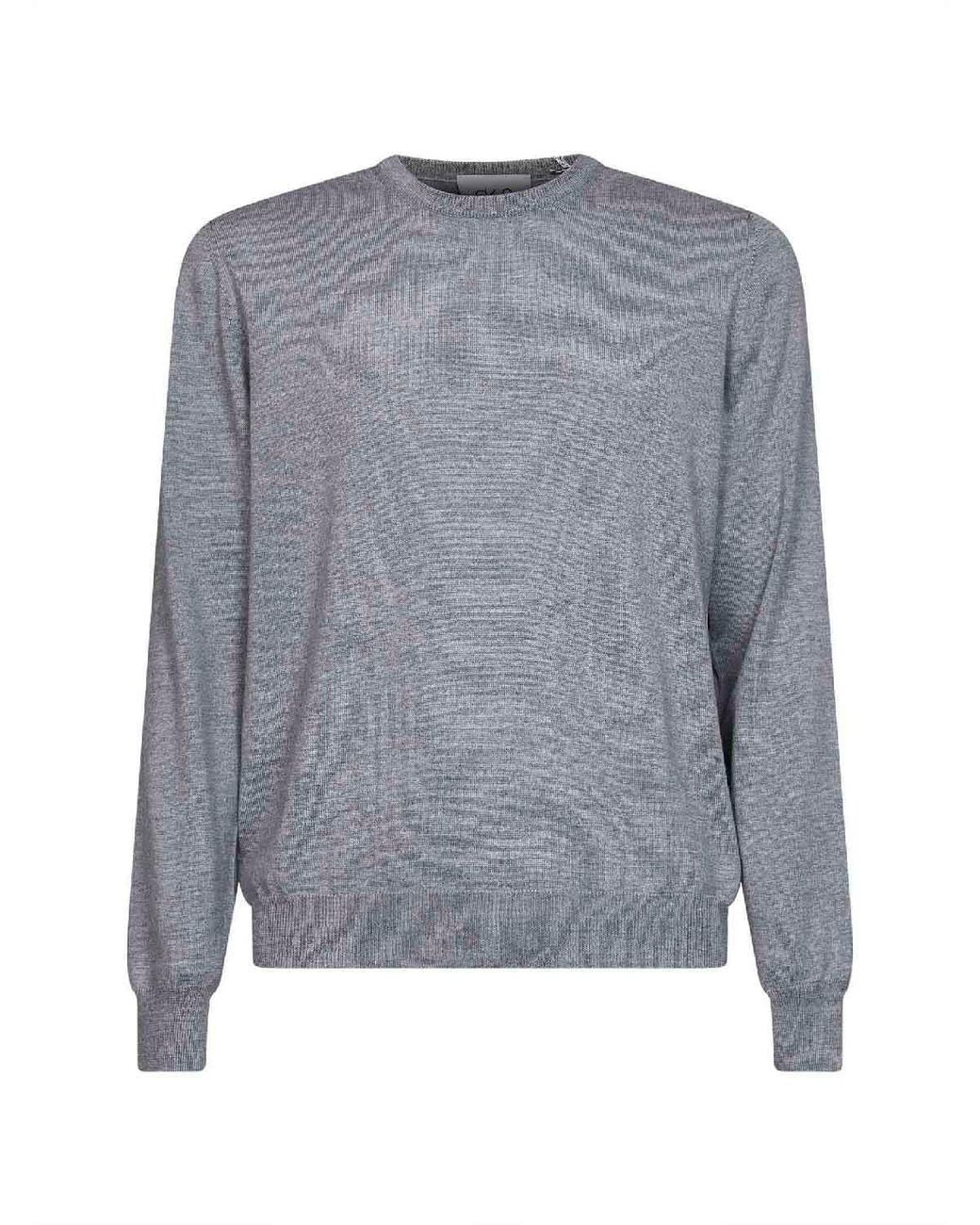 D 40 Gray Crewneck Sweater Virgin Wool Light for men