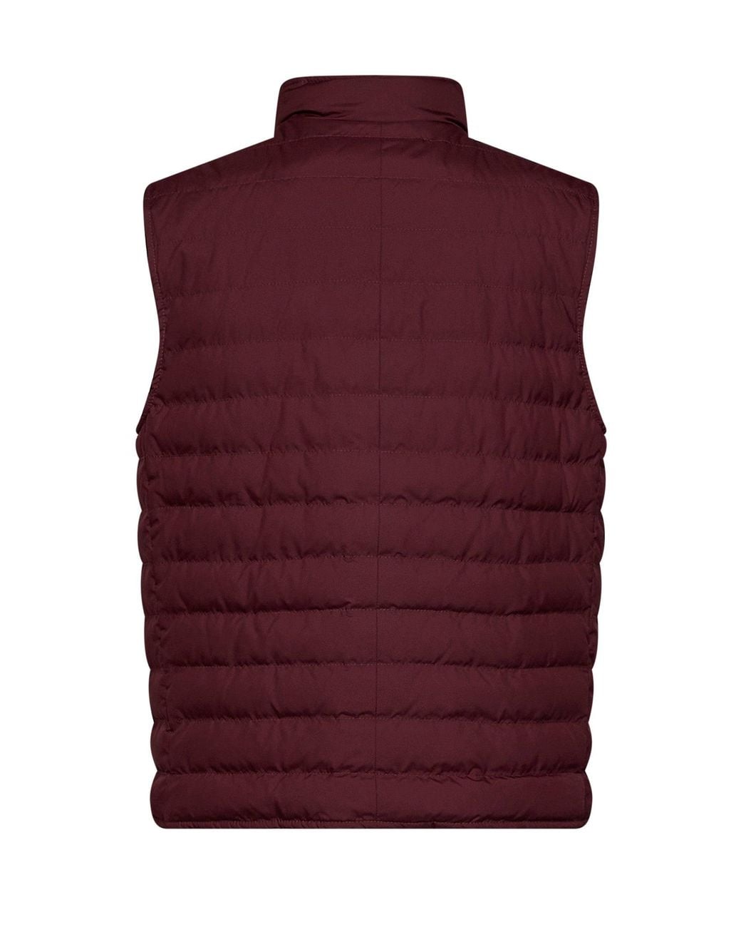Brunello Cucinelli Purple Burgundy Lightweight Techno Fabric Sleeveless Down Vest for men
